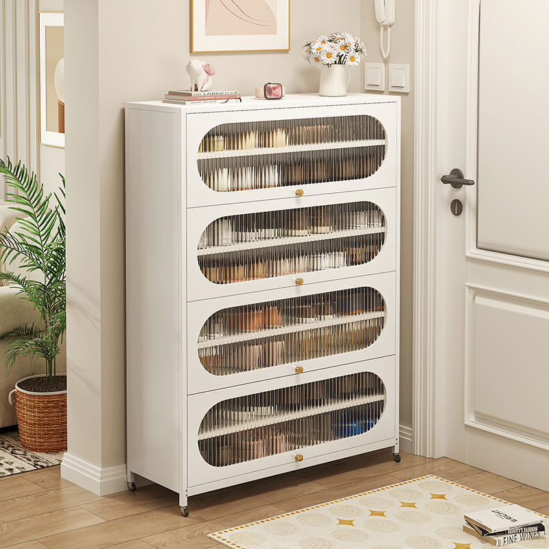 Household Steel Shoe Cabinet Entrance Entrance Floor-Standing Multi-Layer Dust-Proof Shoe Rack Simple Large-Capacity Storage Shoe Cabinet