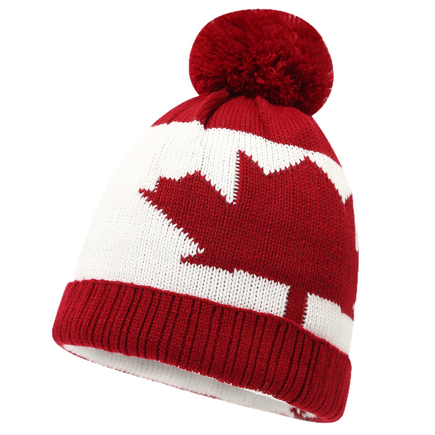 Bandera canadiense patrón de hoja de arce gorra de punto bufandas guantes de tres piezas para hombres y mujeres ociosos cálidos de tres piezas de moda image 6