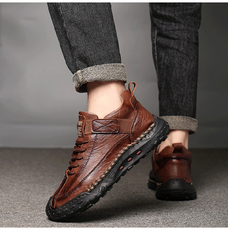 Giày bốt nam cổ trung Martin phối màu, đế cao su chống trượt, phong cách casual — 2683 màu nâu sẫm, 2683 màu đen chi tiết 2