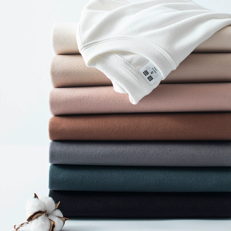 Однотонная Двусторонняя флисовая Базовая рубашка с круглым вырезом, футболка с длинными рукавами, Мужская теплая внутренняя Тяжелая белая футболка, осенне-зимний топ на флисовой подкладке