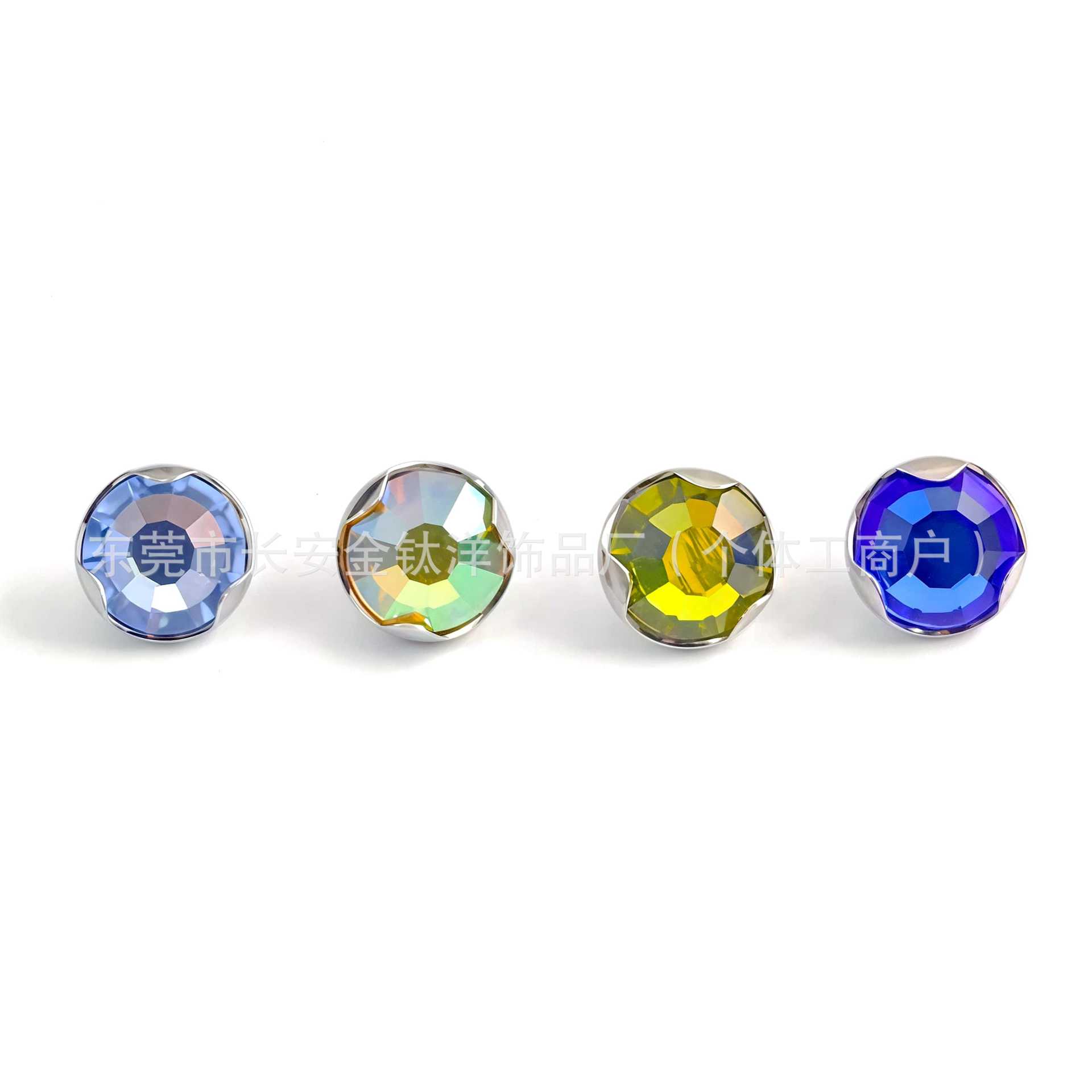 F136 Titanium Wave Bezel CZ Lip Ear Navel Piercing Jewelry 1.2x4mm detail image 7