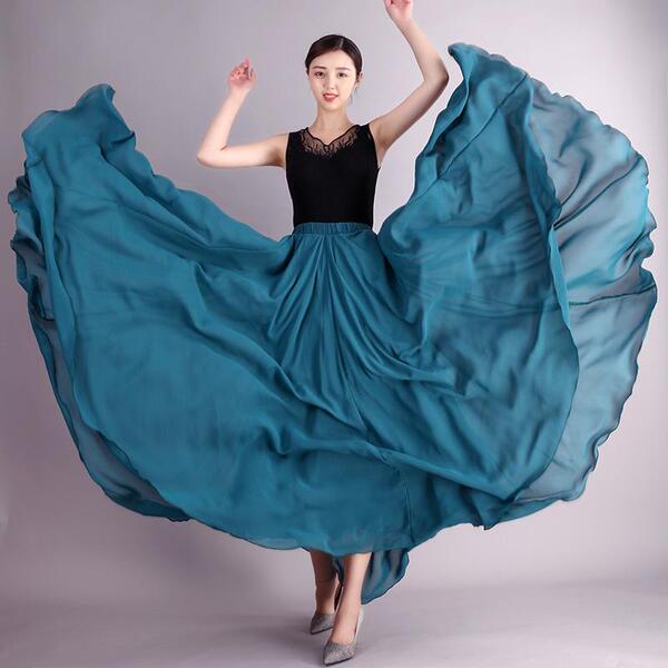 720 degrees double -layer large skirt