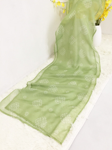 Hanfu shawl, green chiffon printed myrobalan skirt, versatile chest-length skirt, dance ribbon, restored Tang style