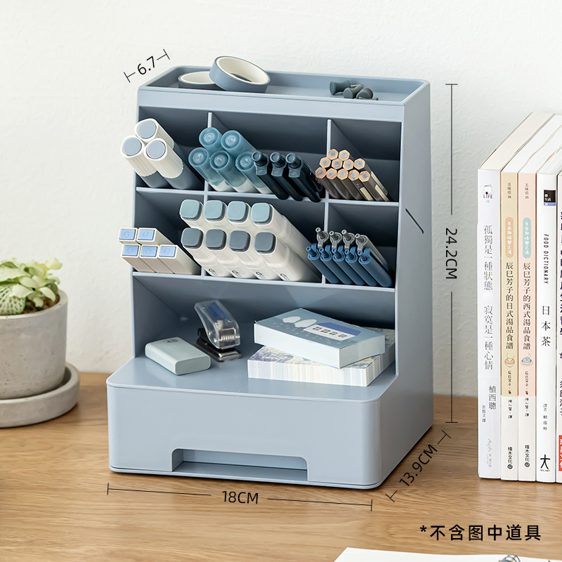 Insertar oblicuo titular de la pluma gran capacidad cajón caja almacenamiento estudiante Oficina escritorio moda creativa niños lindos Al Por Mayor