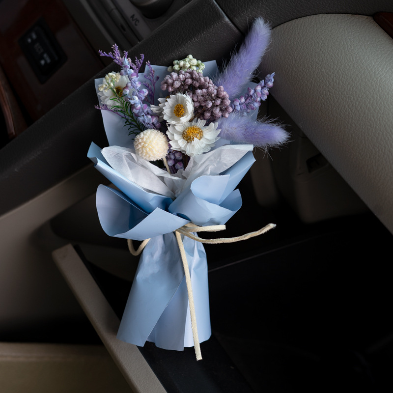 Mini ramo de flores eternas con diseño de cielo estrellado para coche, regalo de San Valentín para novia, regalo creativo de alta gama, recuerdo.