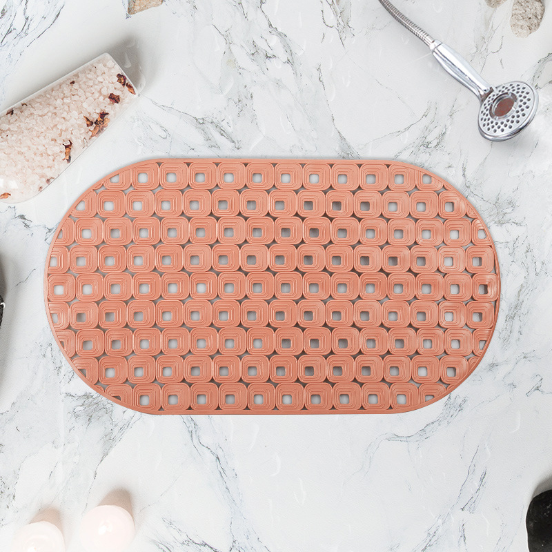 70*39cm oval baño antideslizante estera fuerte ventosa TPR baño estera antideslizante alfombra de baño alfombra de piso