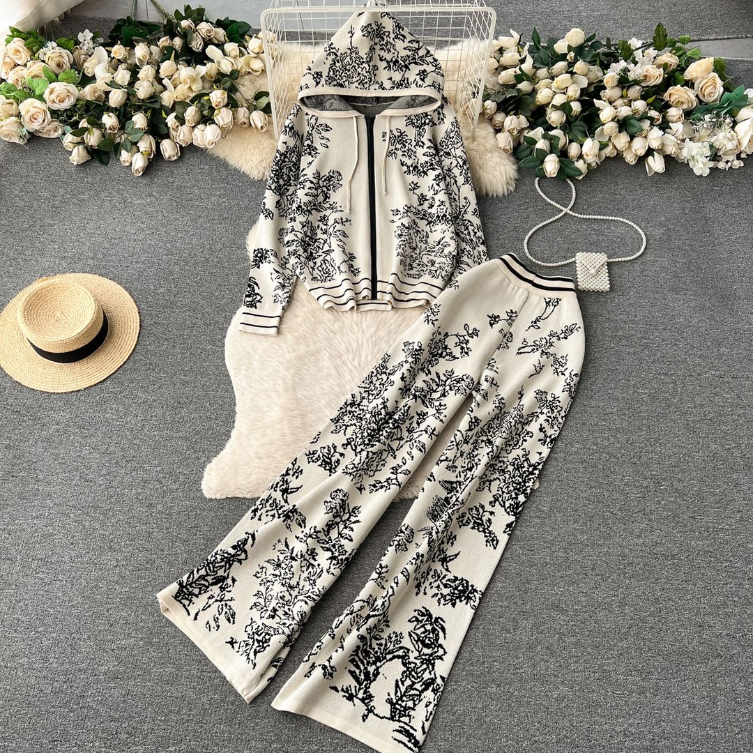 Daily Street Women's Casual Plant Rayon Printing Pants Sets Pants Sets display picture 3