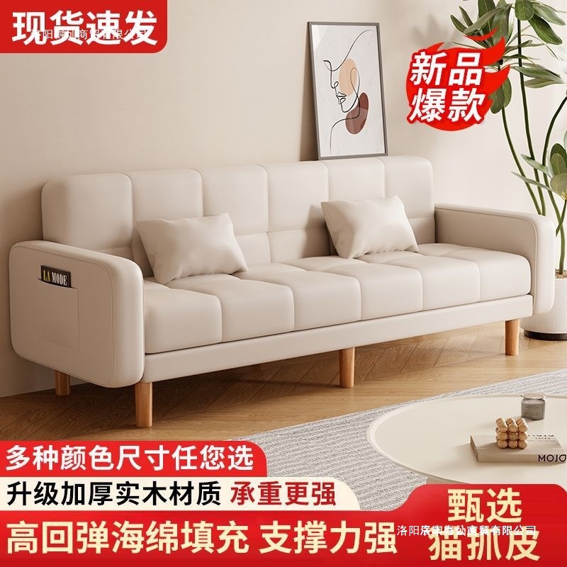Sofa Small Apartment Living Room Home New Simple Modern Three-Person Rental Room Dual-Purpose Folding Sofa Bed