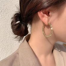 歐美跨境飾品個性誇張金屬大圈耳飾時尚流行多層金屬女式耳環批發