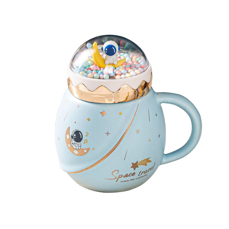 Taza de cerámica con diseño de planetas espaciales - Gran capacidad - Personalizable con logo - Ideal para parejas y desayuno