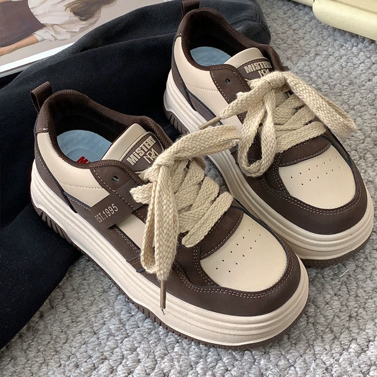 Спортивные повседневные кроссовки Maillard в стиле ретро на платформе, женские весенние туфли 2024 года, новый нишевый дизайн, студенческие хлебные туфли