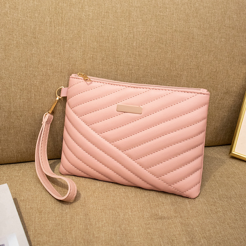 Bolso de Mano con Estampado de Rombos para Mujer de PU con Cremallera para Uso Diario