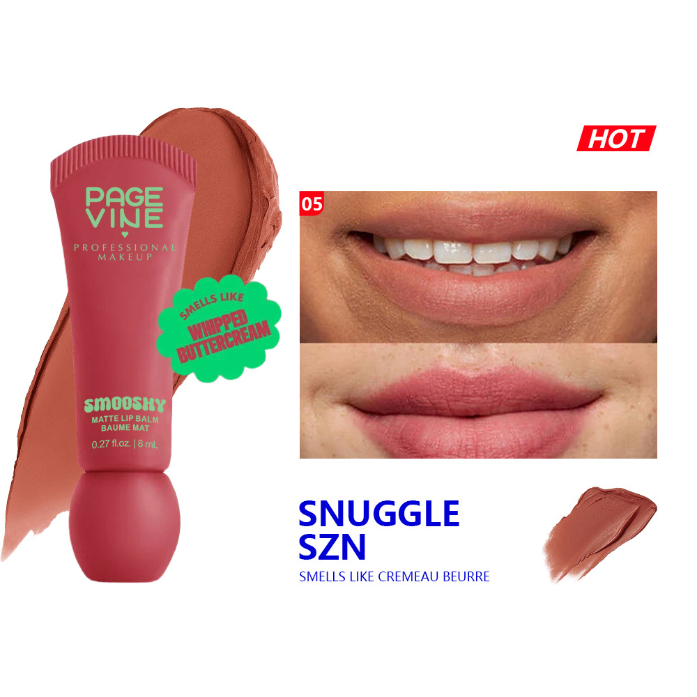 Patrón transfronterizo PAGE VINE lipstick helado textura velvet niebla mate color humectante maquillaje lipstick