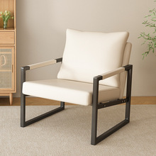 北欧单人沙发椅懒人沙发意式轻奢铁艺休闲椅简约小户型客厅老虎椅