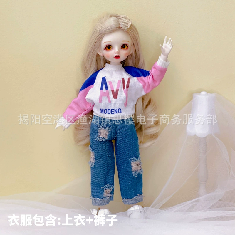 Doll clothes set, 30 cm 6-point BJD, Lolita-style outfit (multi-color YY options)