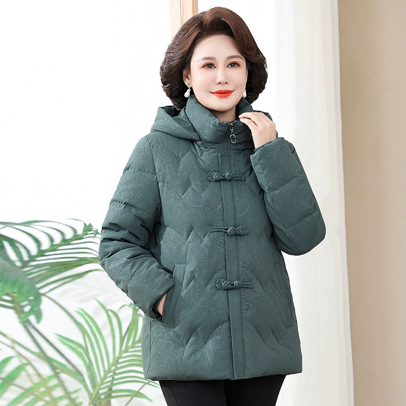Warm brand short down jacket for mother, winter hoody, for middle age