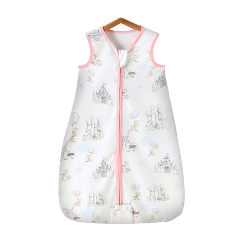 Cross-border Amazon summer thin children's backrest sleeping bag baby anti-hopping pure cotton sleepwear children's anti-kicking blanket