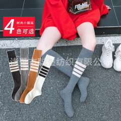 ふくらはぎソックスレディースins潮日系ストライプ四条棒春夏白い長筒jk日系学生と膝靴下