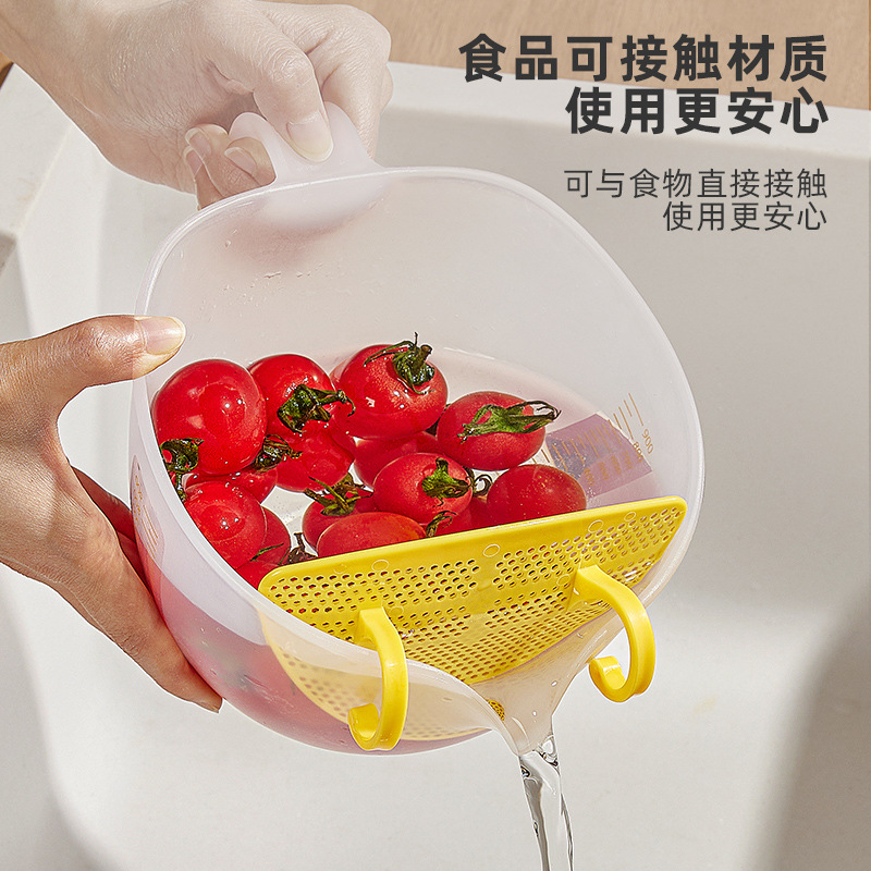 Arroz lavado artefacto multifuncional tamiz de lavado de arroz cuenca de filtración taza de agua de lavado de frutas cuenca de verduras cesta de drenaje de agua