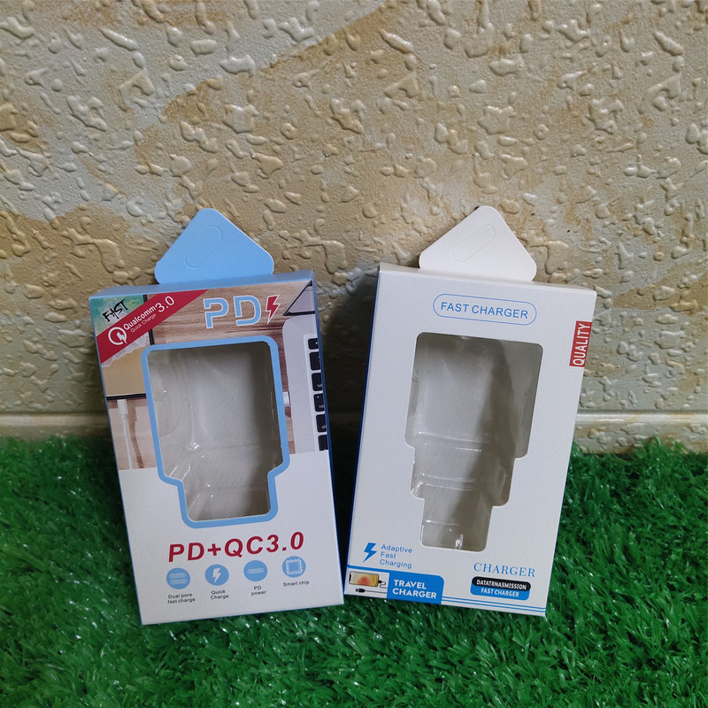 Universal large single-head charger packing box PD + QC3.0 charger packaging dual USB charger packaging color box