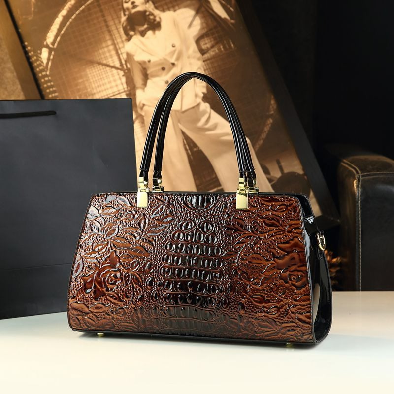 Bolso de mujer con estampado de cocodrilo 2025 nuevo temperamento de moda moda todo fósforo bolso casual mensajero de un solo hombro