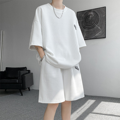 Herren Sommer Kurzarm T-Shirt trendige Marke Halbarm Shorts, gepaart mit einem zweiteiligen Set_voghion.com