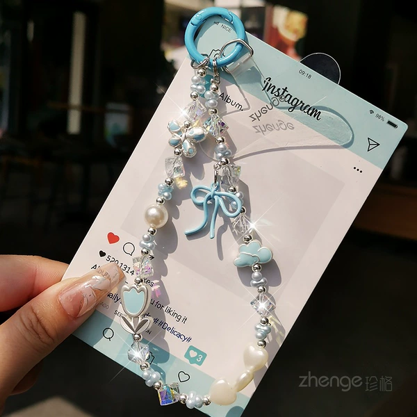 [Blue] Cloud butterfly flower bracelet + zg transparent D buckle strip