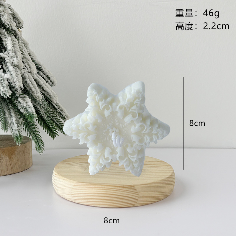 ins圣诞雪花香薰蜡烛节日氛围感创意摆件节日礼物圣诞节装饰蜡烛|undefined