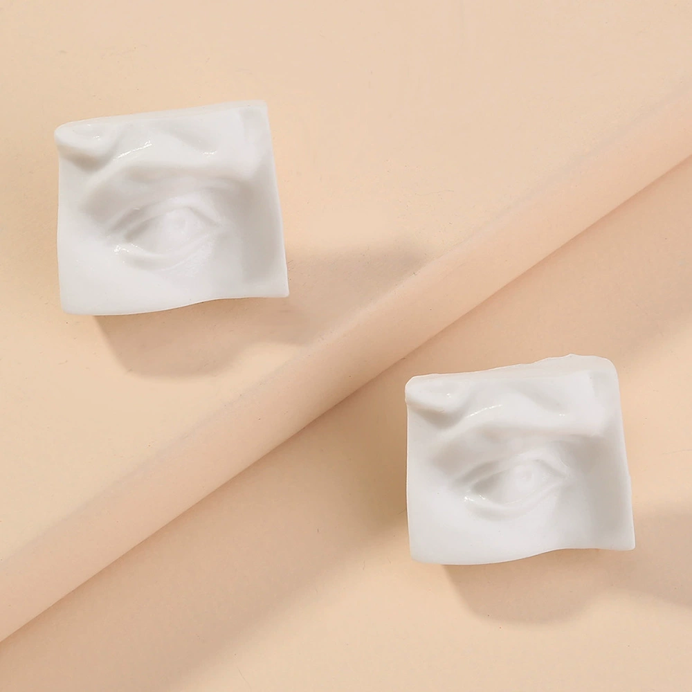 Trend white accessory, creative earrings, European style, simple and elegant design