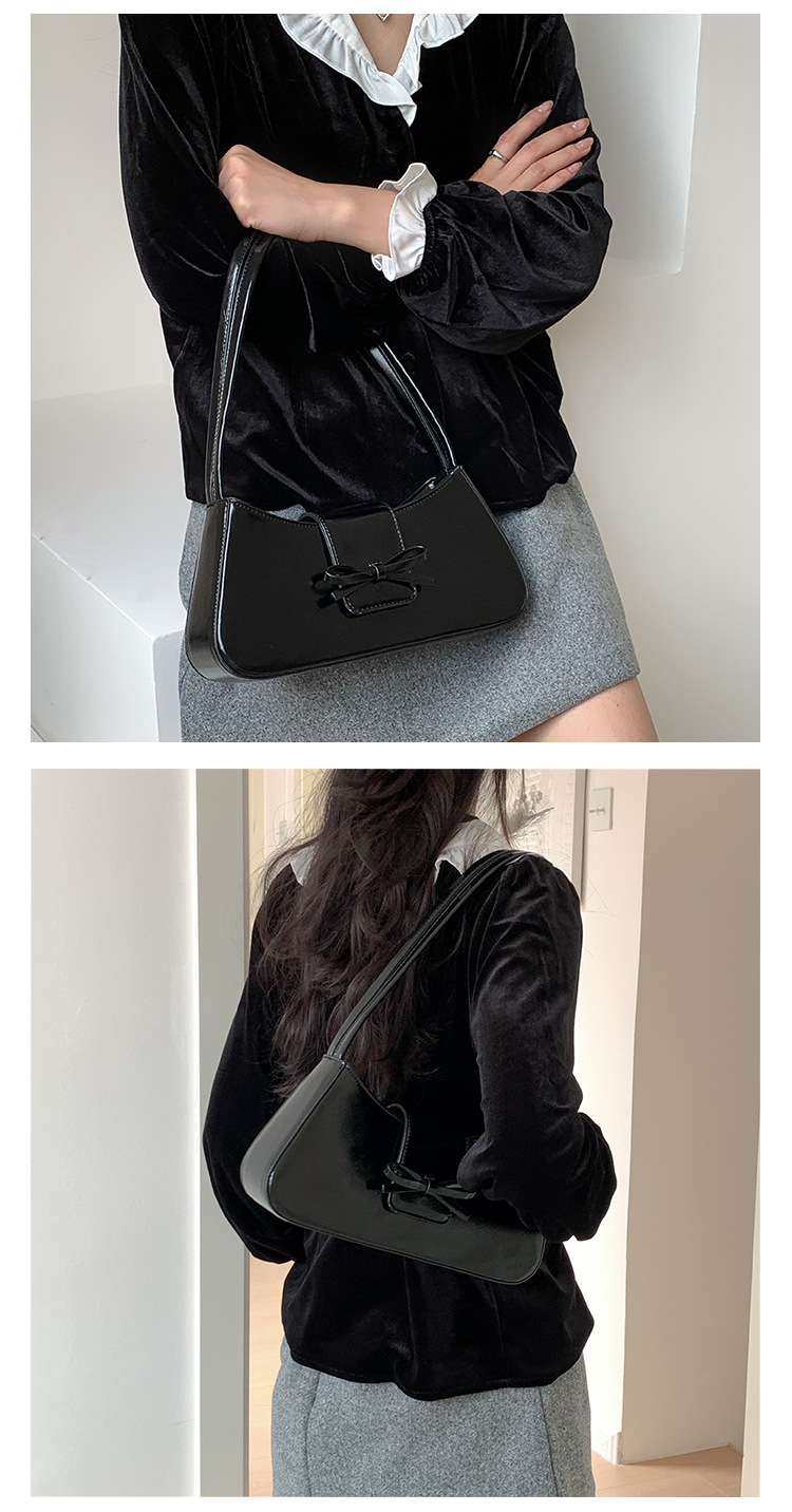 Borsa a tracolla singola rossa da donna 2024, nuova versione coreana, alla moda, minimalista, con fiocco sottobraccio_voghion.com