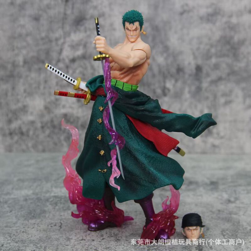 One Piece Gk One-Stroke Style Starry Zoro Double Head Sculpture Standing Pose Statue Model Display Piece Boxed Figure One Piece Gk One-Stroke Style Starry Zoro Double Head Sculpture Standing Pose Statue Model Display Piece Boxed Figure