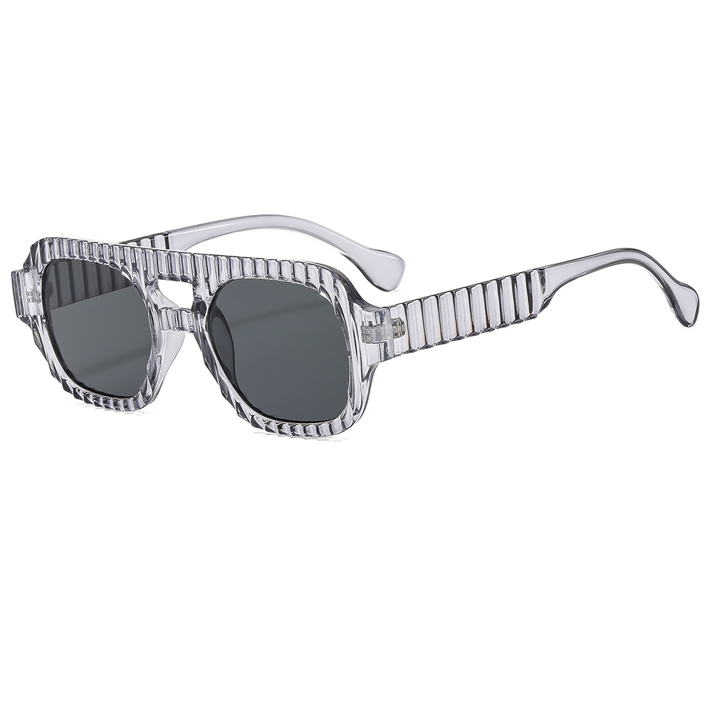 Retro Vertical Striped Women's Sunglasses High-end Trendy Shades_voghion.com