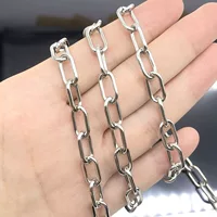 Нержавеющая Сталь овальная открывающаяся Крестовая цепь Внешняя торговля хип-хоп ожерелье браслет цепь для одежды цепь DIY Ювелирная цепочка