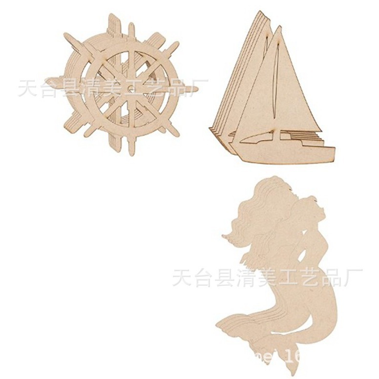 Summer Ocean Series, timón, sirena, astilleros de madera creativos, decoración del hogar, corte por láser, artesanías de madera