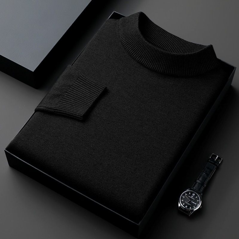 2024 가을과 겨울 새로운 반 높은 칼라 단색 스웨터  안티 필링  많은 상품 간단한 레저