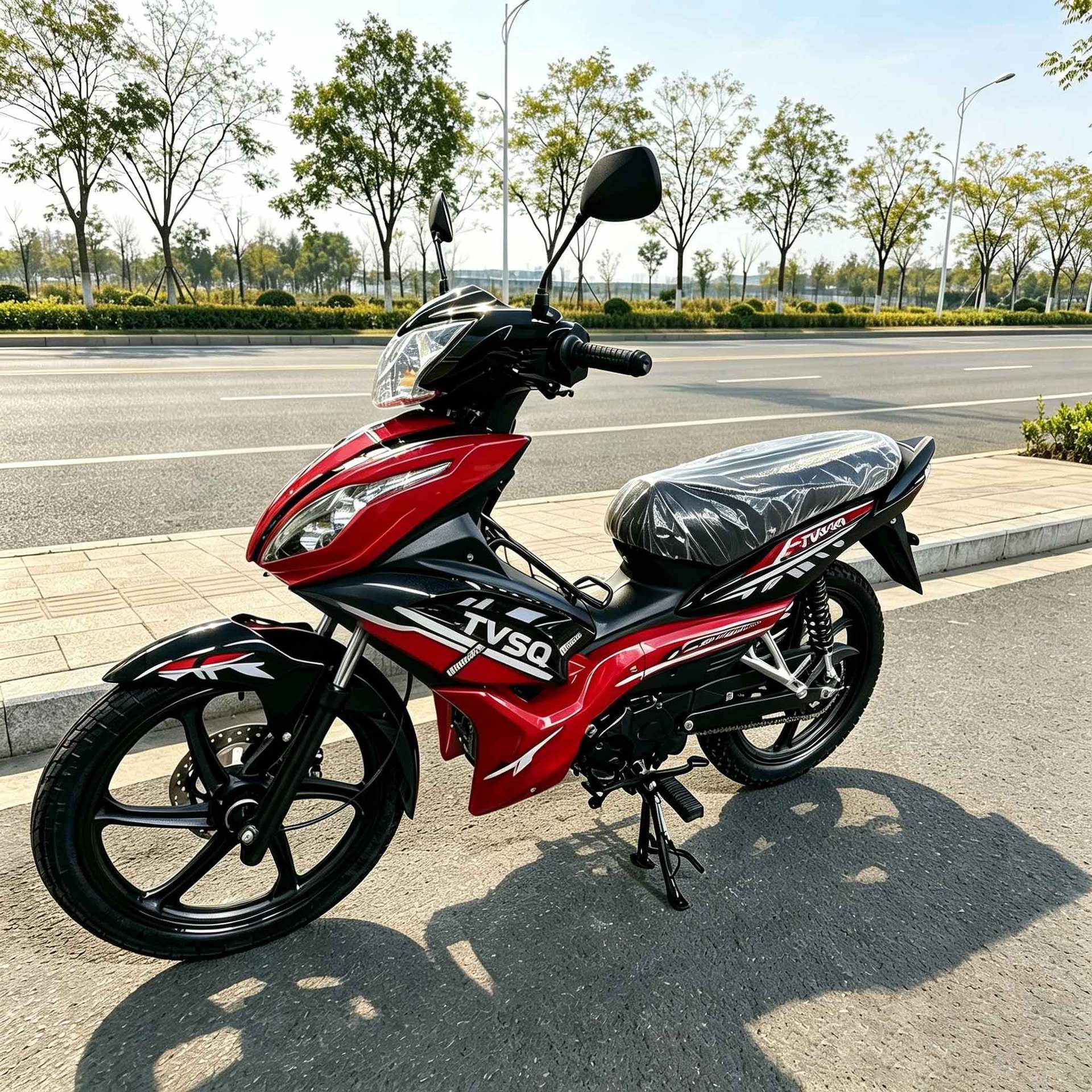 Curved Beam Fuel-Powered Two-Wheeled Motorcycle, Fuel-Efficient and Durable, Cross-Border Export Vehicle for Commuting in African Towns