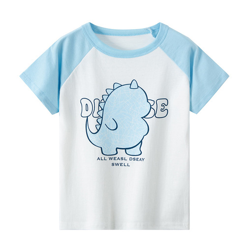 Men's Short Sleeve T-Shirt Summer Big Kid Summer Style Girls' Short Sleeve Children's Summer Clothing Little Boy Top Trendy Kids' Apparel