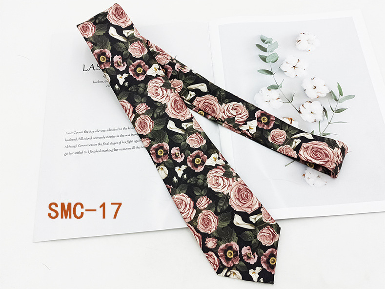 Moda británica impresión digital corbata retro fabricante spot hilo de poliéster mano floral traje de hombre accesorios 8cm