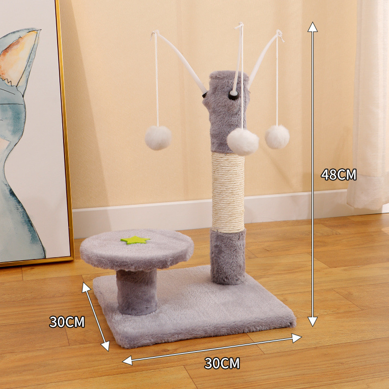 剑麻猫爬架实木猫抓柱树屋猫玩具猫抓板跳台猫咪窝猫架仙人掌四季|undefined