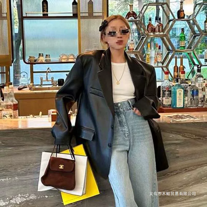 Autumn shoulder pads, classic suit jacket, oversize, plus size
