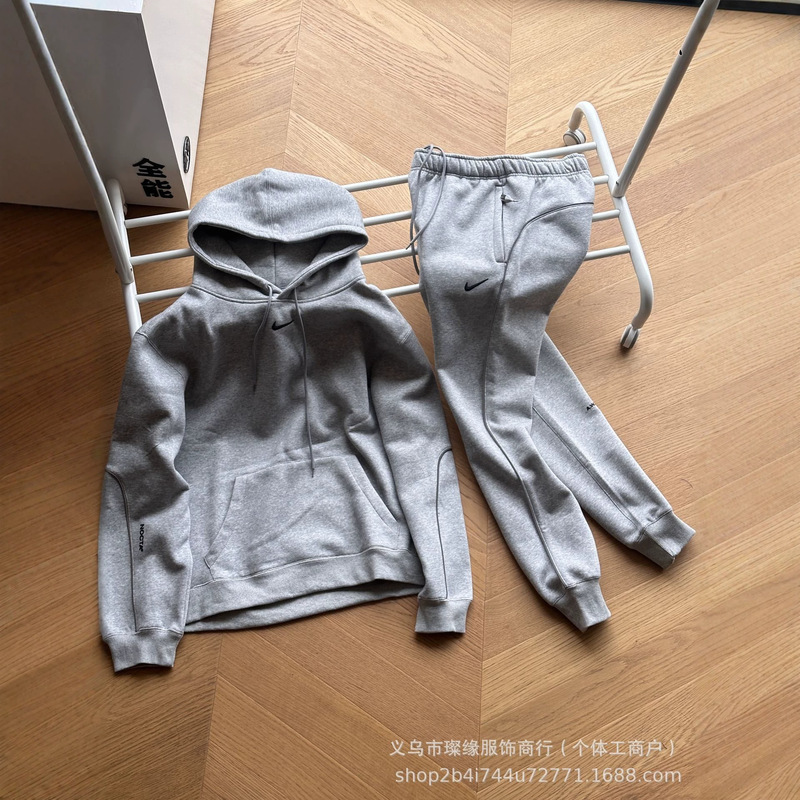 26 Cross-Border Foreign Trade Nocta Collaboration Small Hook Men's Set Fleece Reflective Casual Sportswear