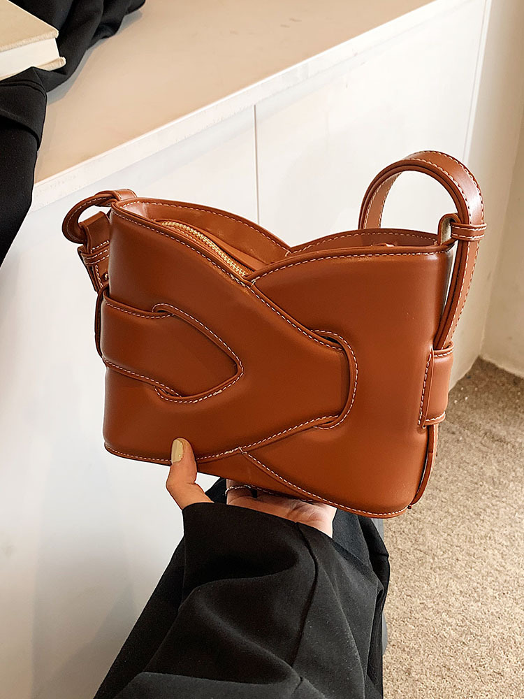 Bolso de Hombro Tipo Cubo para Mujer de PU con Cierre de Cremallera para Uso Diario image 2
