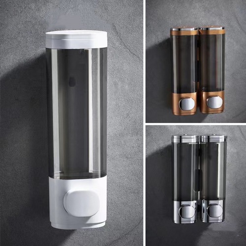 Wall-mounted three-head soap dispenser home hotel soap box punch-free manual press shower gel box hand sanitizer bottle