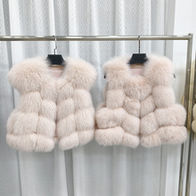 粉色控 两种肩形 夫人不爱荔枝皮面包块狐狸毛马甲皮草外套女2025