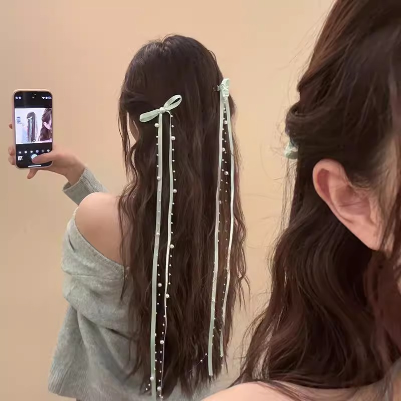 Dulce chica techo ~ Cinta dulce, lazo, cinta, horquilla, cabello trenzado, pinza de pico de pato, accesorios para el cabello, horquilla, puesto de un yuan