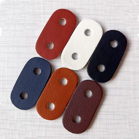 Manufacturer's Ready-Made Pig Nose Button Leather Label, Classic Pu Oval Clothing Accessories, Trademark Embossed Logo, Windbreaker Button Leather Label