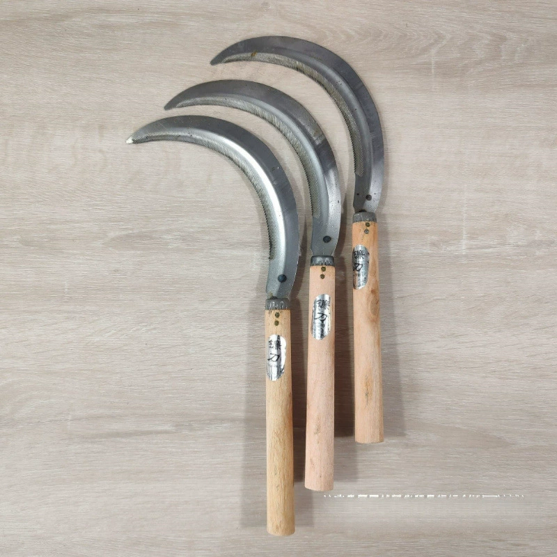 Сельскохозяйственный серп с деревянной ручкой, зубчатый серп для почвы