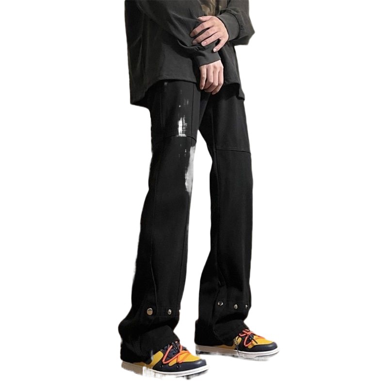 American high street vibe microbook jeans marca de moda masculina slim oversize jeans rectos