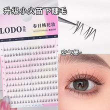 十排超大容量!小火苗下睫毛单簇自然妈生假睫毛透明梗仿真新手女