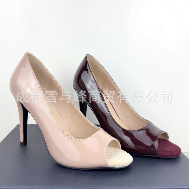 鱼嘴高跟鞋浅口pump高跟鞋heels高跟鞋光滑底爵士舞细跟高跟女鞋